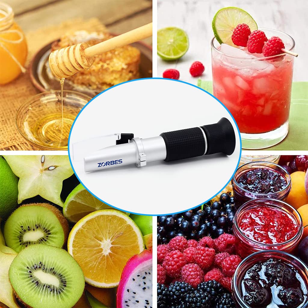 Serplex 3-in-1 Honey Refractometer for Honey Moisture, Brix and Baume, 58-90% Range, Honey Moisture Tester with ATC for Sugar Content Measurement, Ideal for Honey, Sugar Syrup, Fruit jam & Molasses Serplex 3-in-1 Honey Refractometer for Honey Moisture, Brix and Baume, 58-90% Range, Honey Moisture Tester with ATC for Sugar Content Measurement, Ideal for Honey, Sugar Syrup, Fruit jam & Molasses